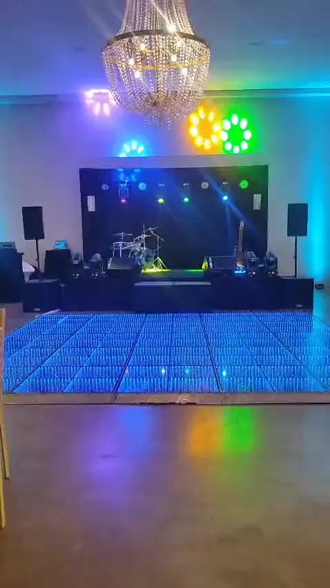 Estrutura de som no salão montado